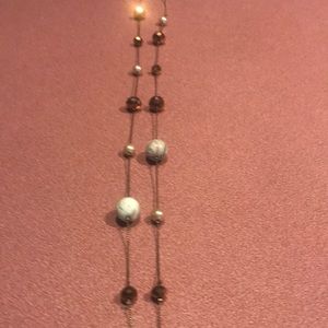 Very long beaded necklace of various patterns see pics